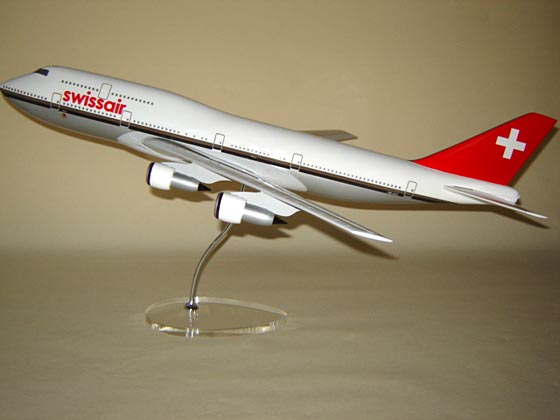 Flugzeugmodell: Swissair Boeing 747-300 1:100 alte Lackierung