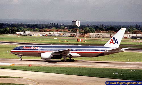 Flugzeugmodell: American Airlines Boeing 777-200 1:100