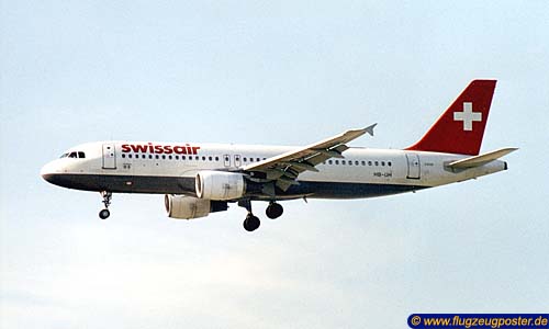 Flugzeugmodell: Swissair Airbus A320 1:100 