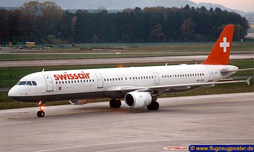 Flugzeugmodell: Swissair Airbus A321 1:100 