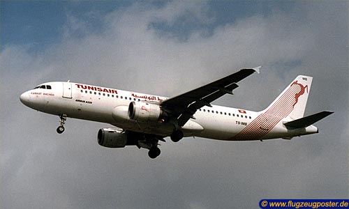 Flugzeugmodell: Tunis Air Airbus A320 1:100 