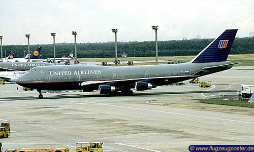 Flugzeugmodell: United Airlines Boeing 747-400 1:100 
