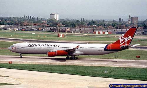 Flugzeugmodell: Virgin Atlantic Airways Airbus A340-300 1:100 